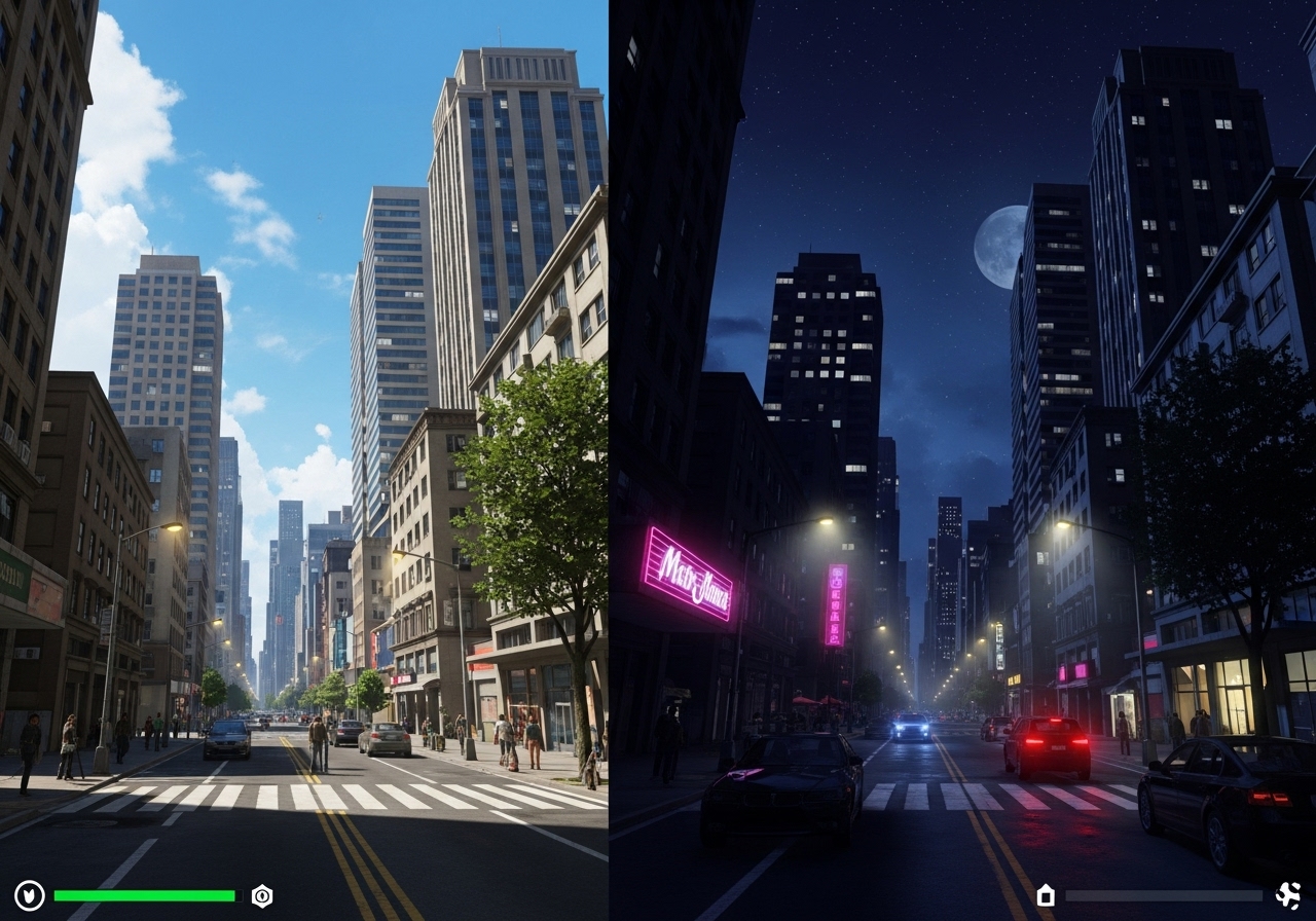 Comparação dia vs noite